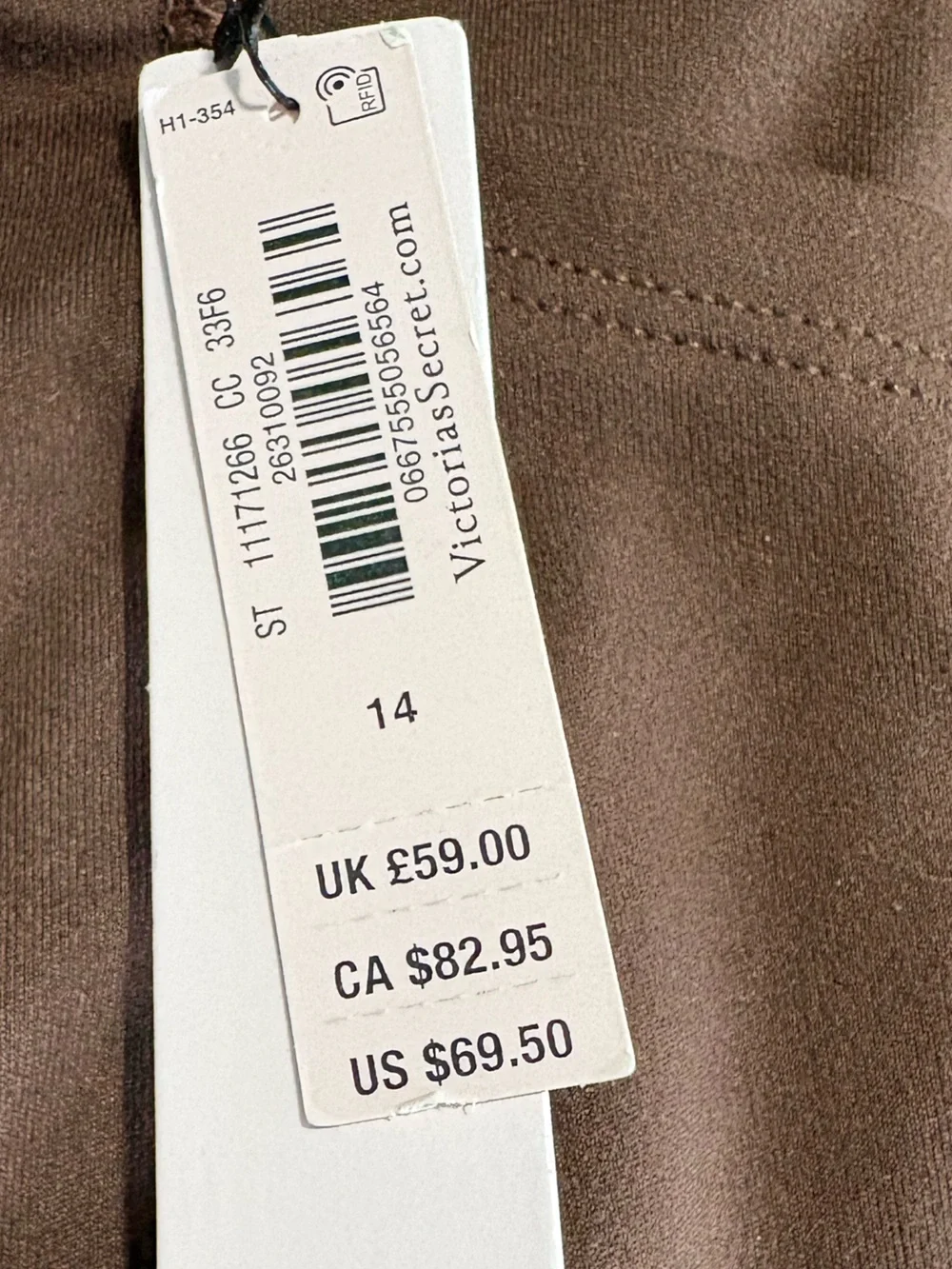 NWT Victoria's Secret Brown Leggings and Strappy Sports Bra Set L & 14